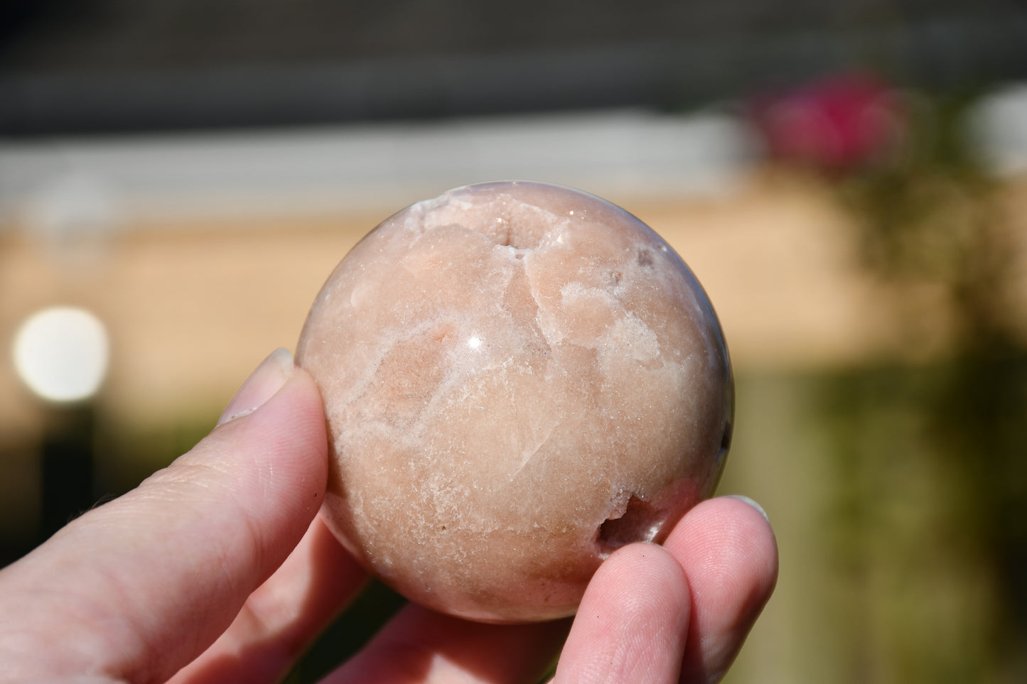 Possible pink amethyst sphere