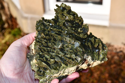 "Fairy forest" diopside and quartz cluster on matrix