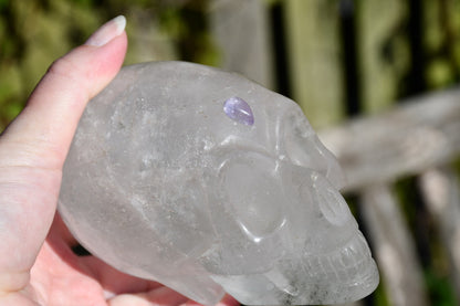 Clear quartz and amethyst elongated traveller