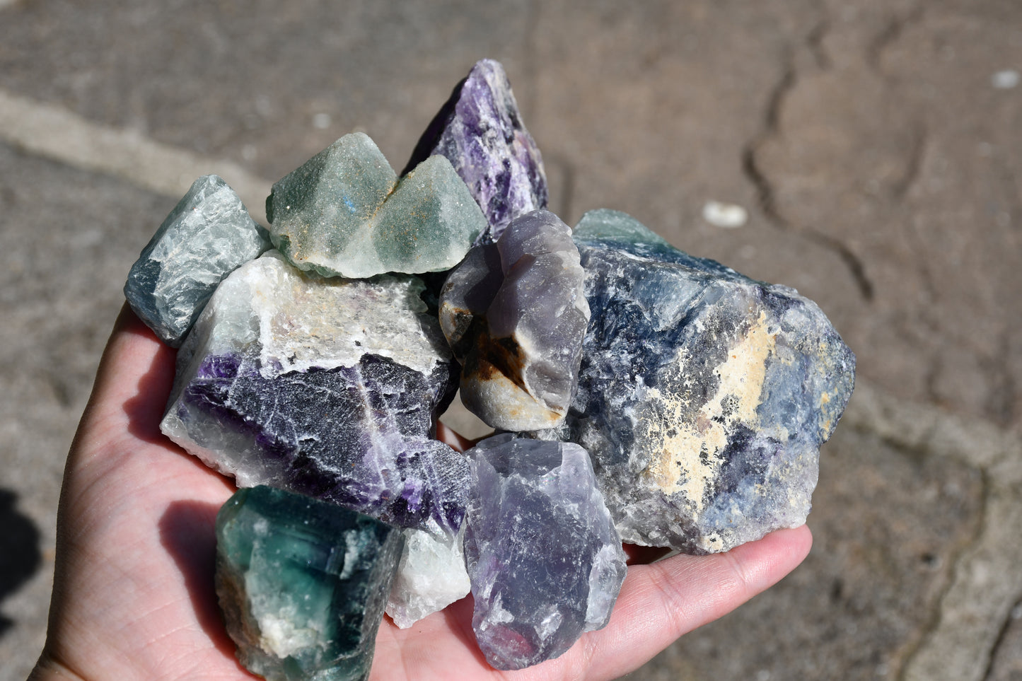 Rainbow fluorite set