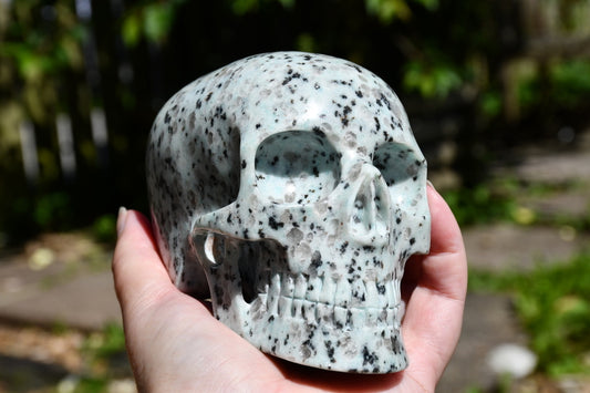 Kiwi jasper Mitchell Hedges inspired skull carve