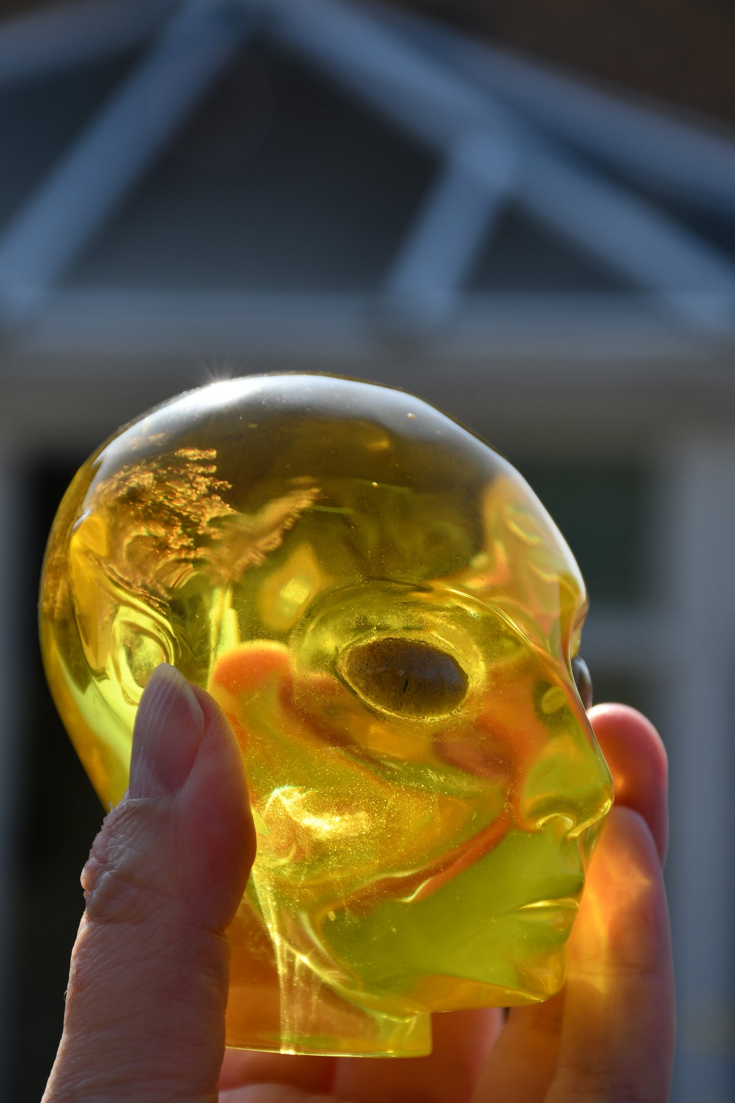 Yellow obsidian (man made) and labradorite star being /elfin