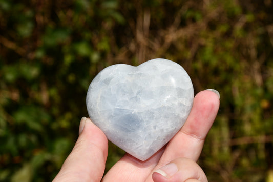 Blue calcite heart