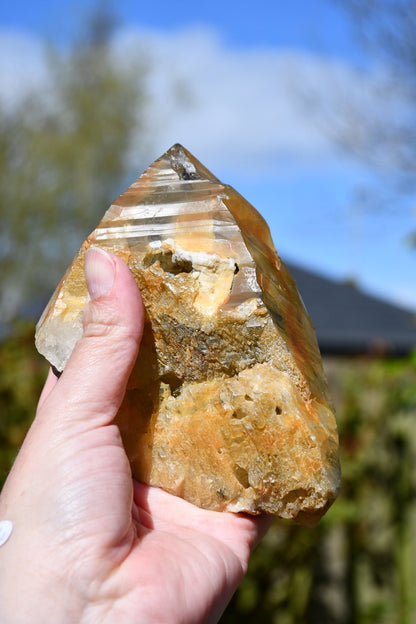Himalayan quartz point - heavily included