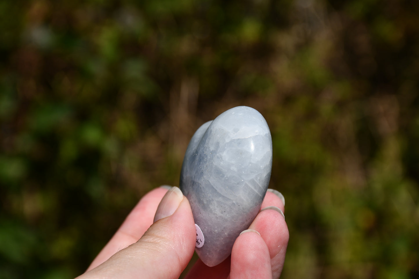 Blue calcite heart