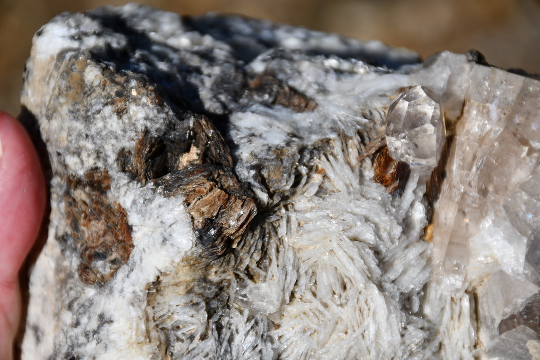 Himalayan quartz, topaz, calcite, smoky quartz and mica cluster