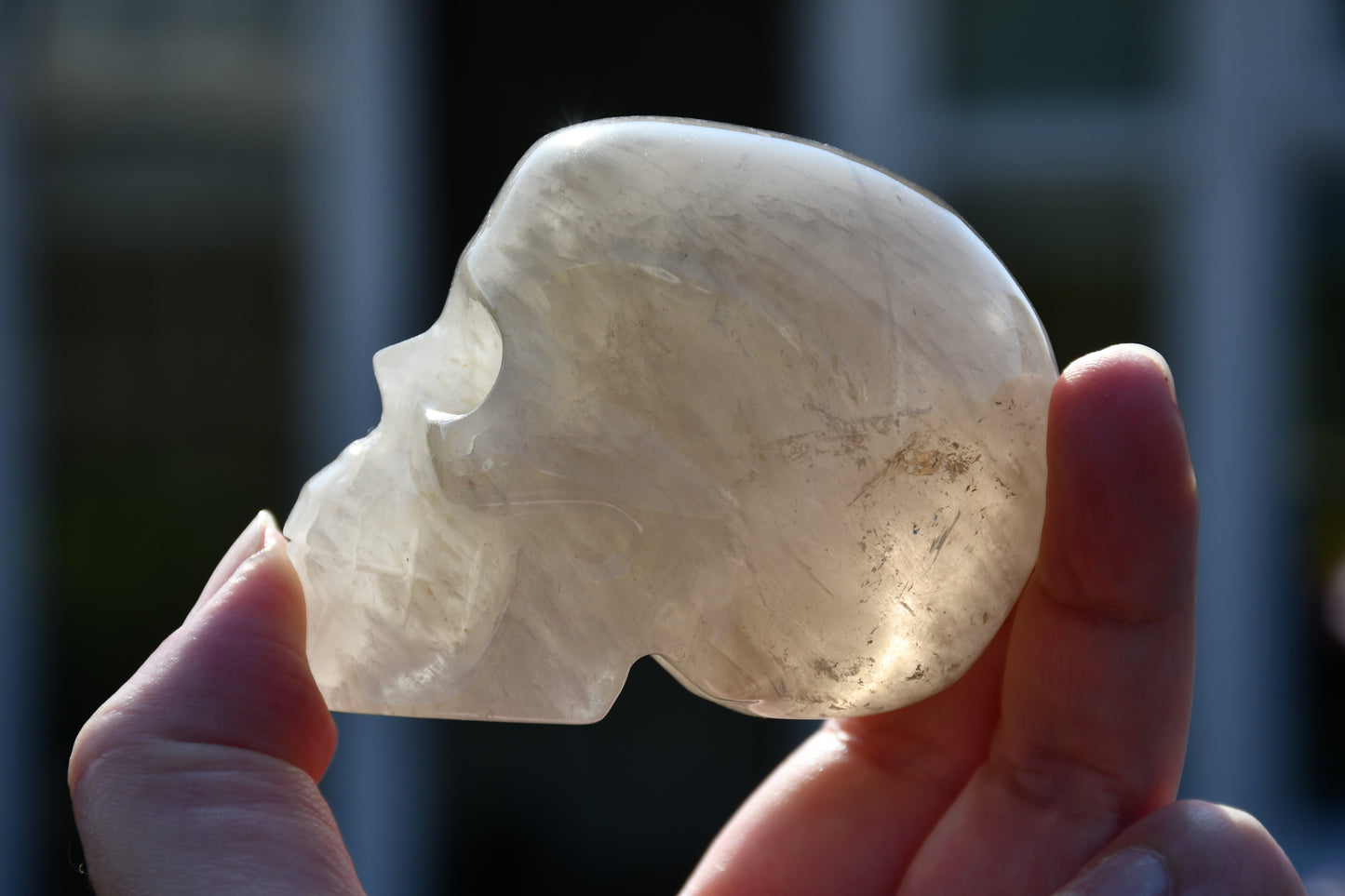 Smoky quartz skull