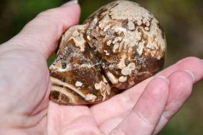Aragonite carved skull