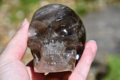 Smoky Quartz Skull carve