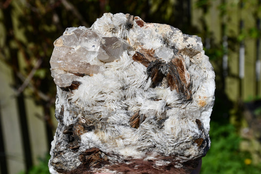 Himalayan quartz, topaz, calcite, smoky quartz and mica cluster