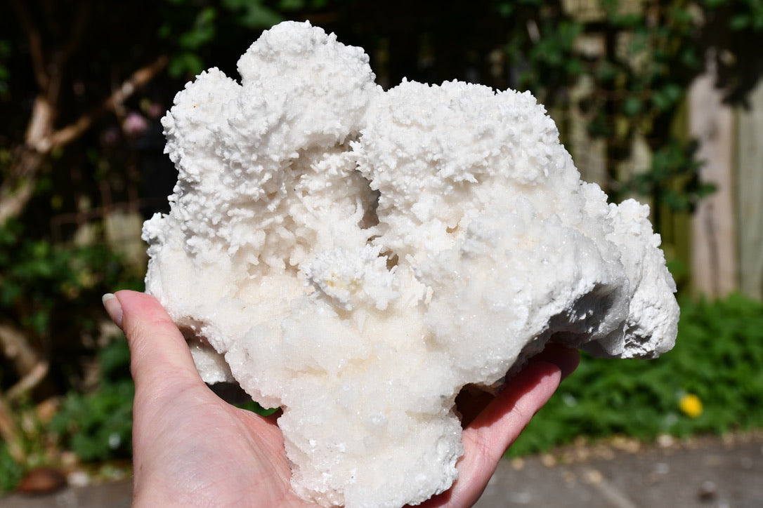 White aragonite cluster