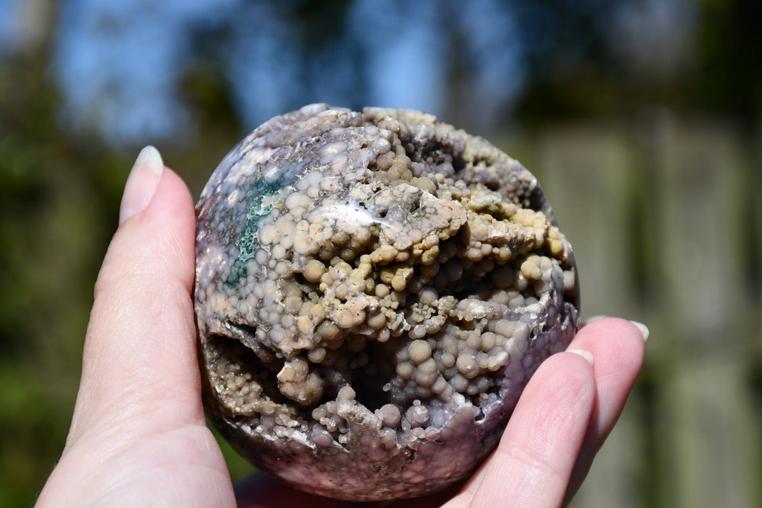 Grape agate sphere