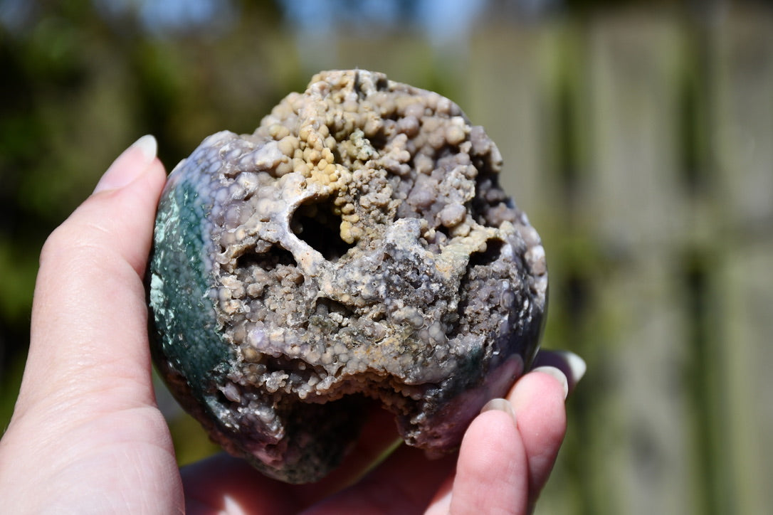 Grape agate sphere