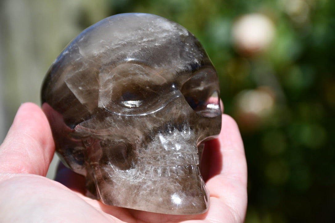 Smoky Quartz Skull carve