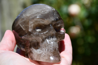 Smoky Quartz Skull carve