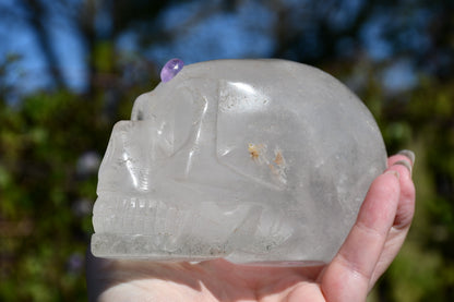 Clear quartz and amethyst elongated traveller
