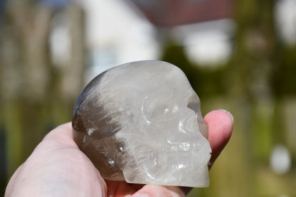 Smoky quartz skull