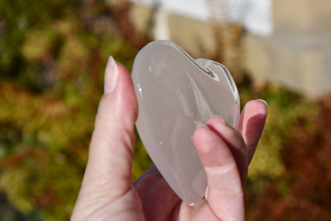 Selenite/satin spar heart