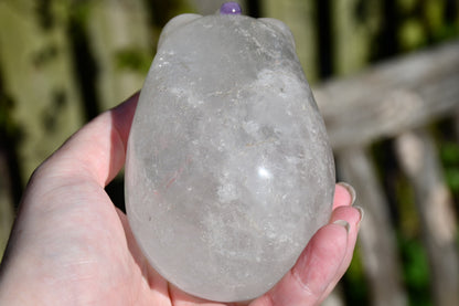 Clear quartz and amethyst elongated traveller