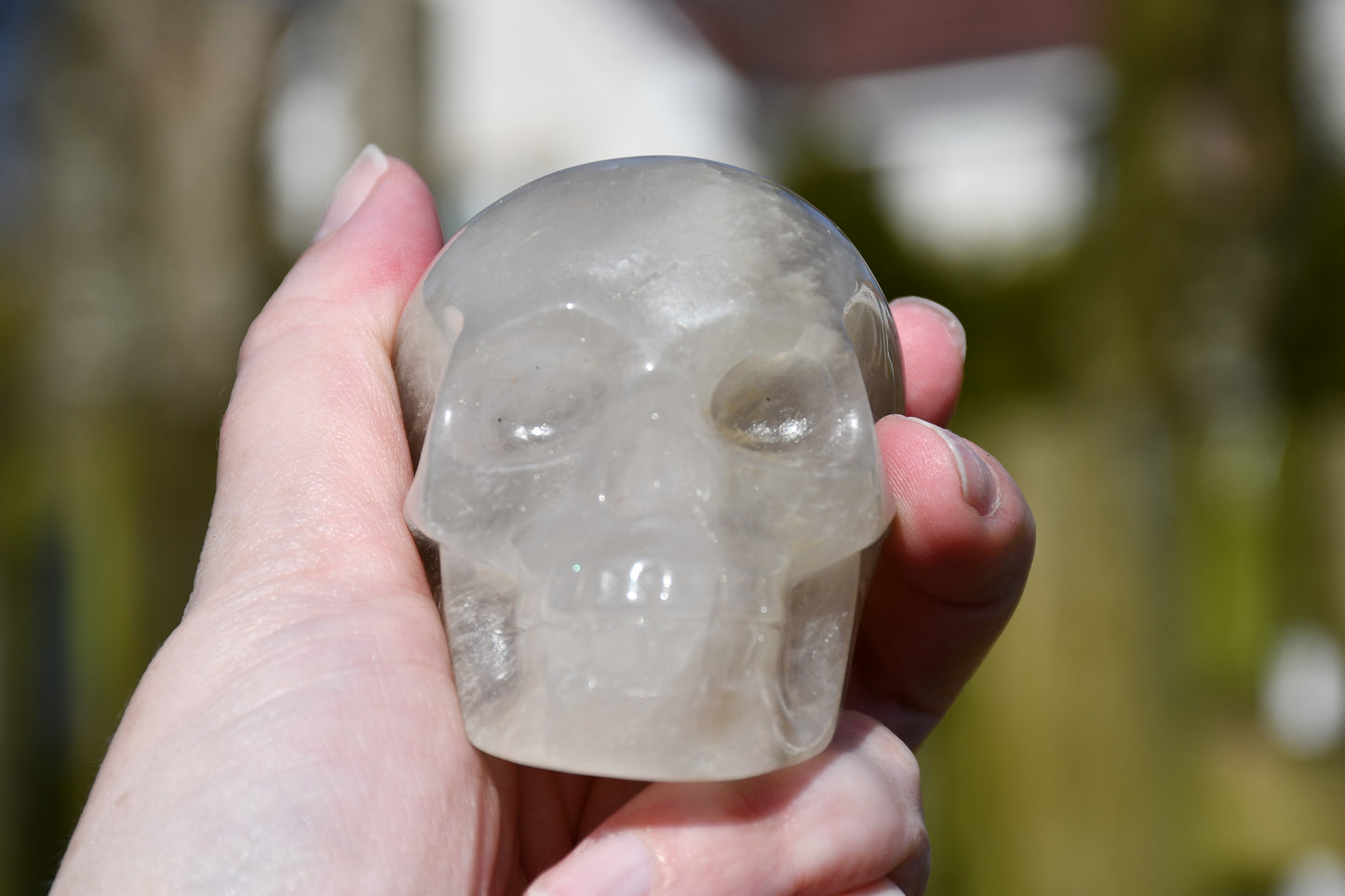 Smoky quartz skull