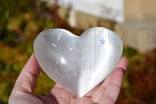 Selenite/satin spar heart