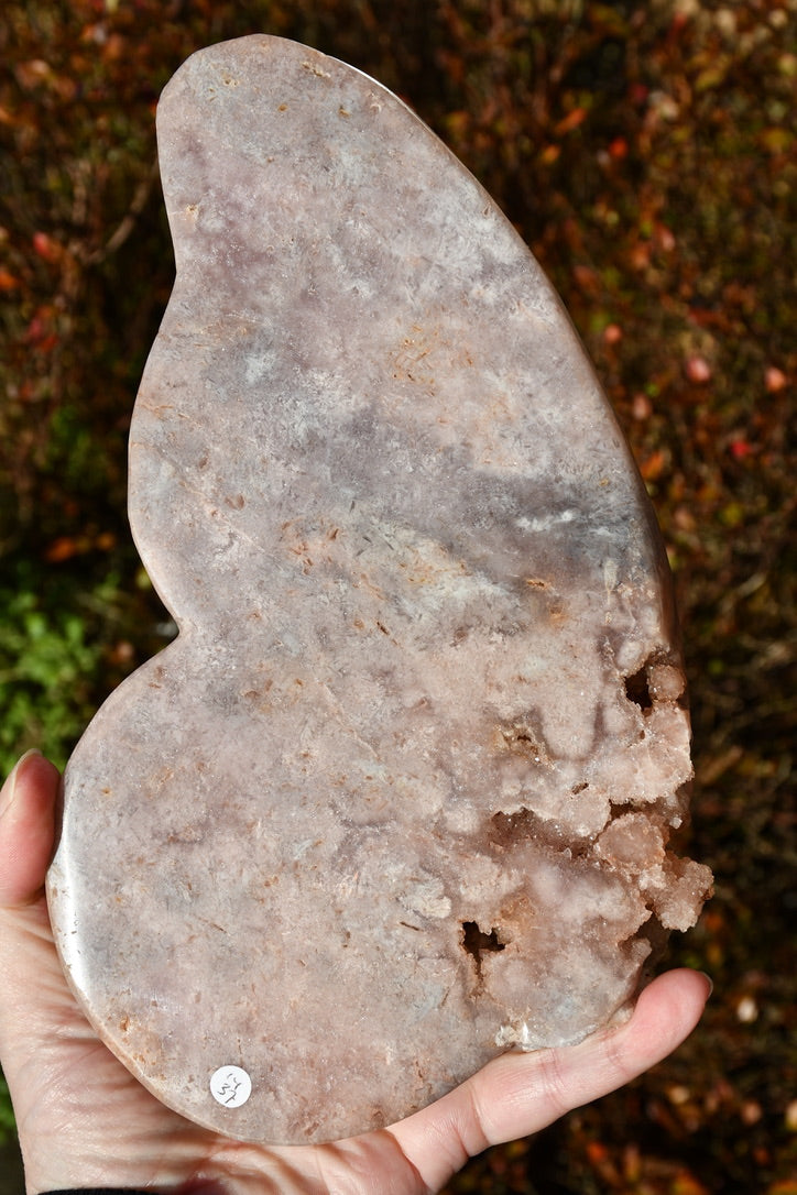 Pink amethyst butterfly carve - warrior