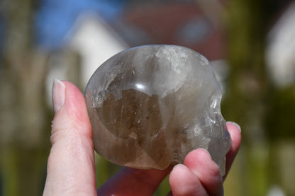 Smoky quartz skull
