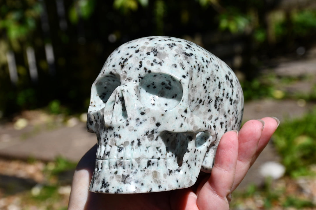Kiwi jasper Mitchell Hedges inspired skull carve