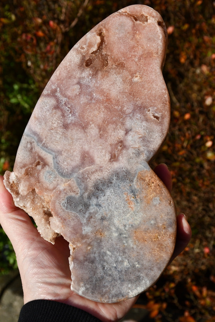 Pink amethyst butterfly carve - warrior