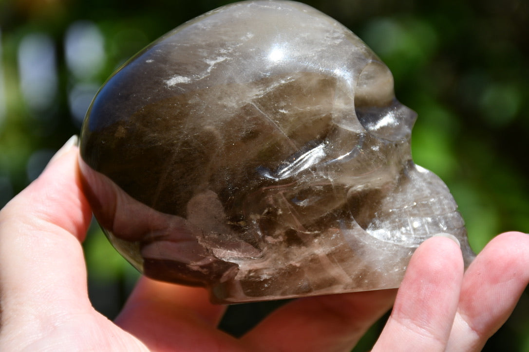 Smoky Quartz Skull carve