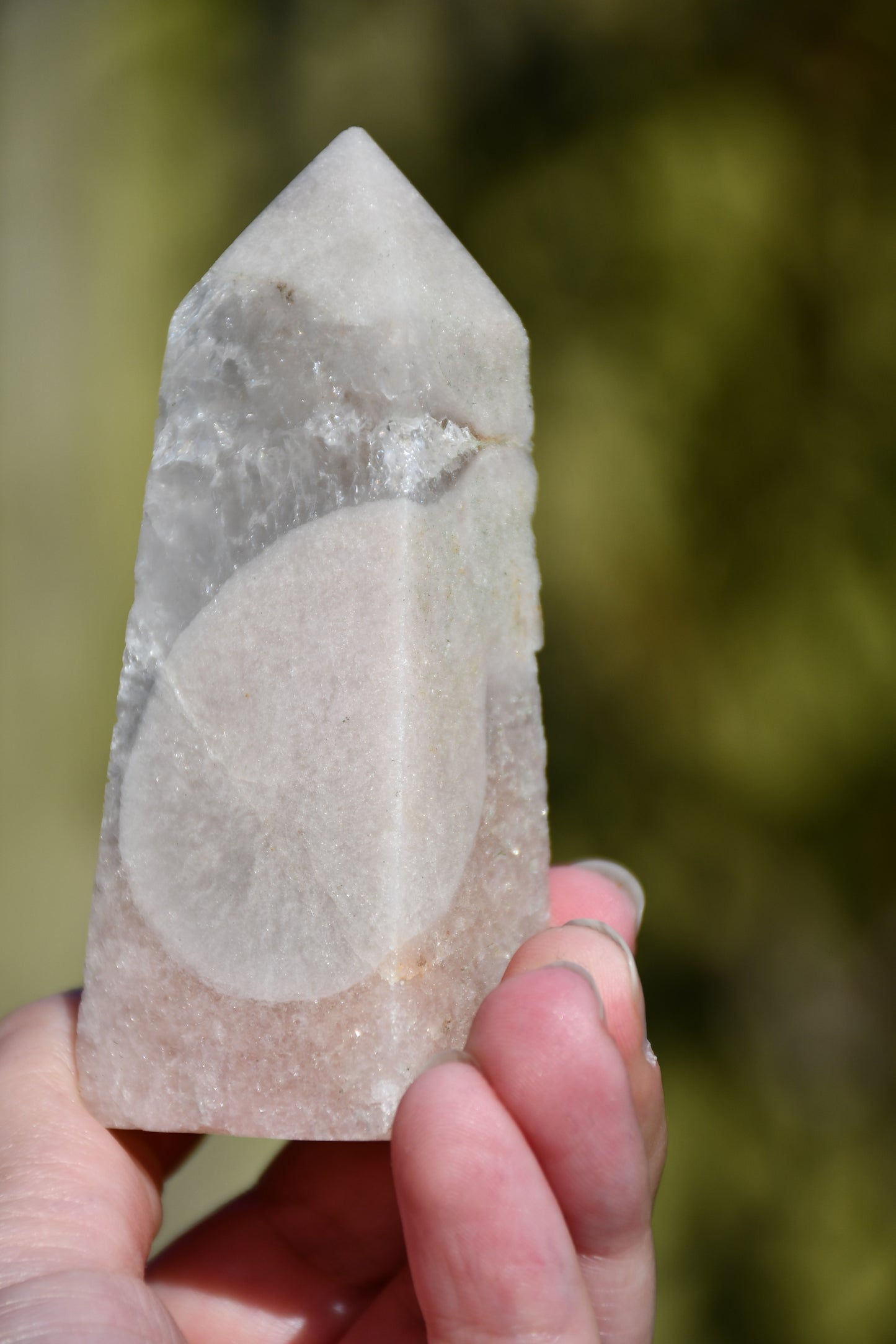 Pink amethyst obelisk