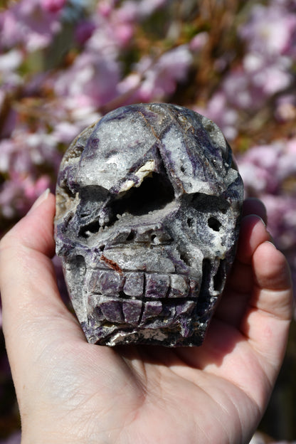 Fluorite/quartz/sphalerite unusual skull