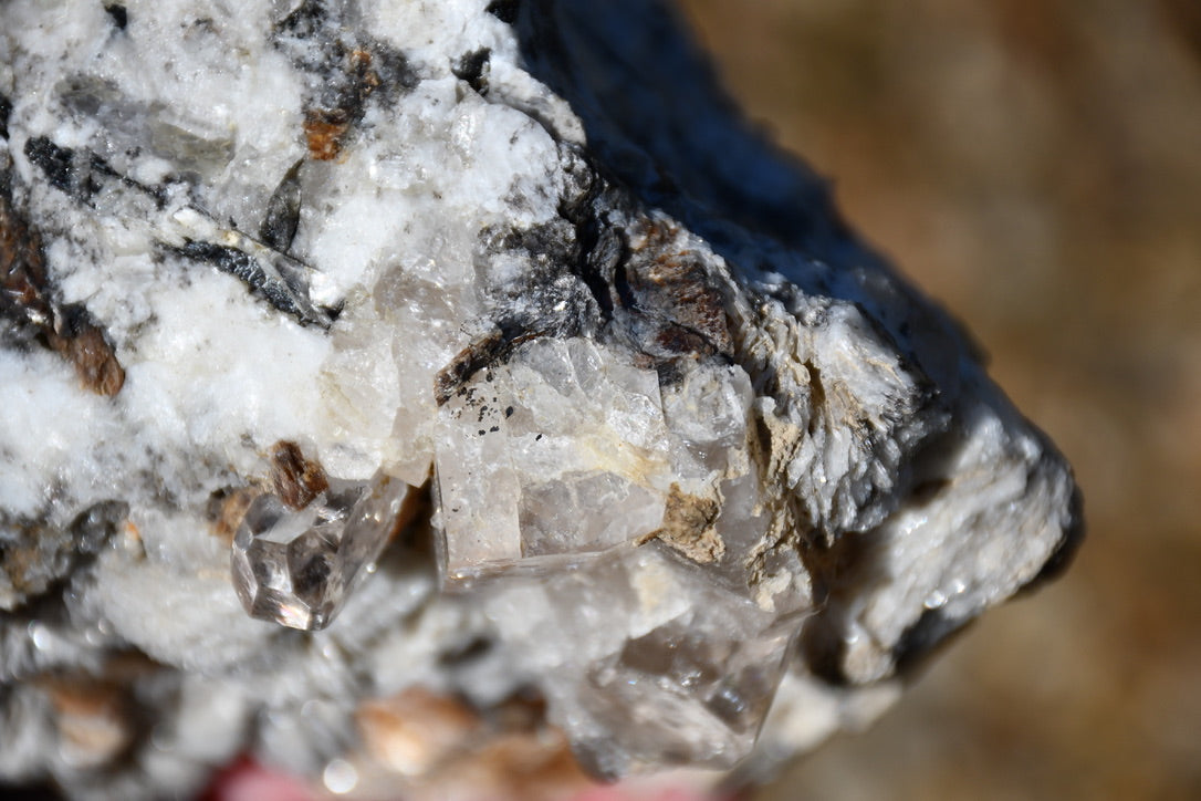 Himalayan quartz, topaz, calcite, smoky quartz and mica cluster
