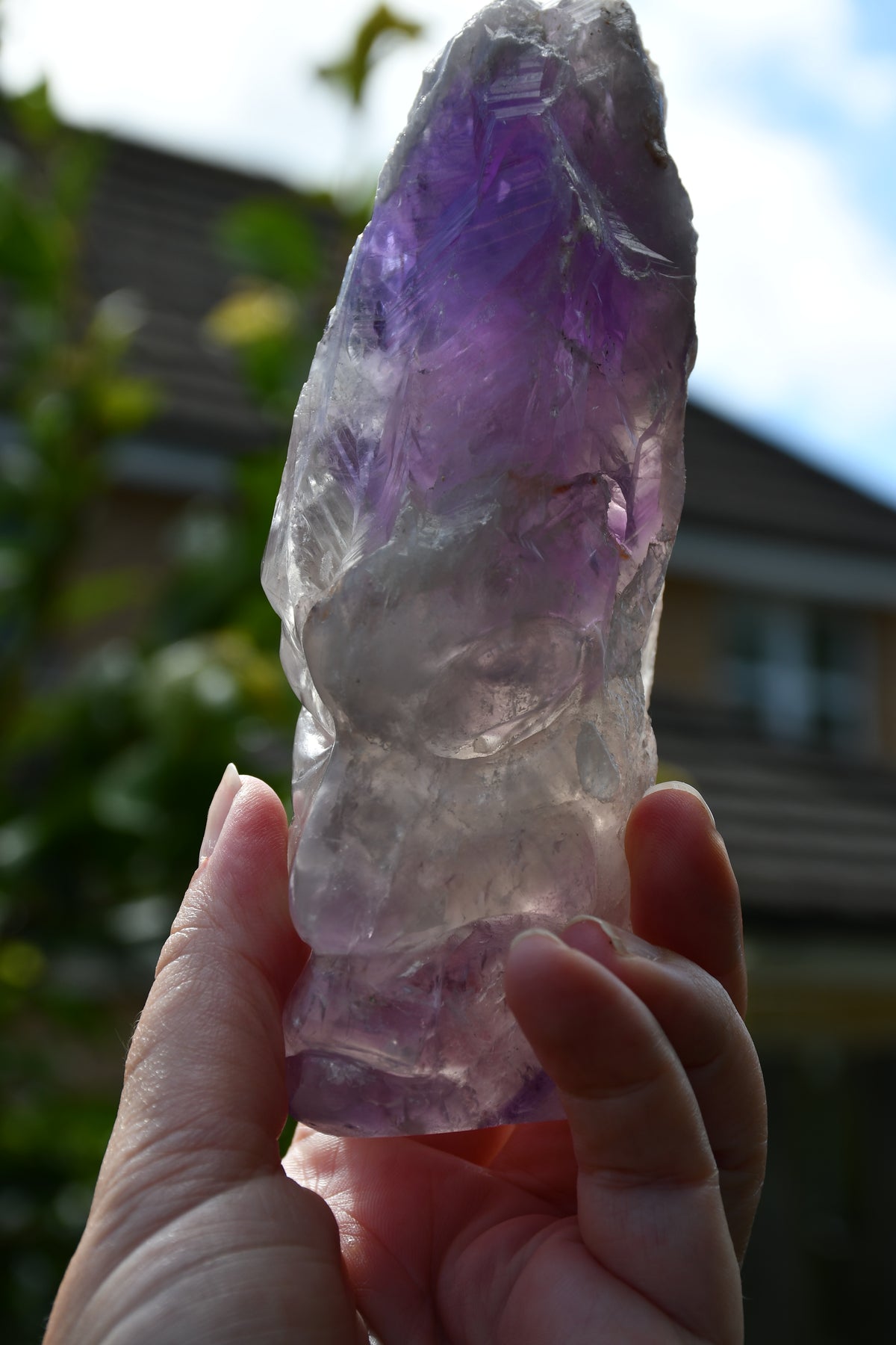 Manus phantom amethyst tribal skull carve