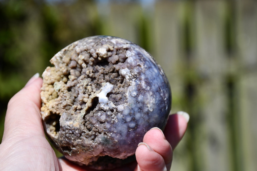 Grape agate sphere