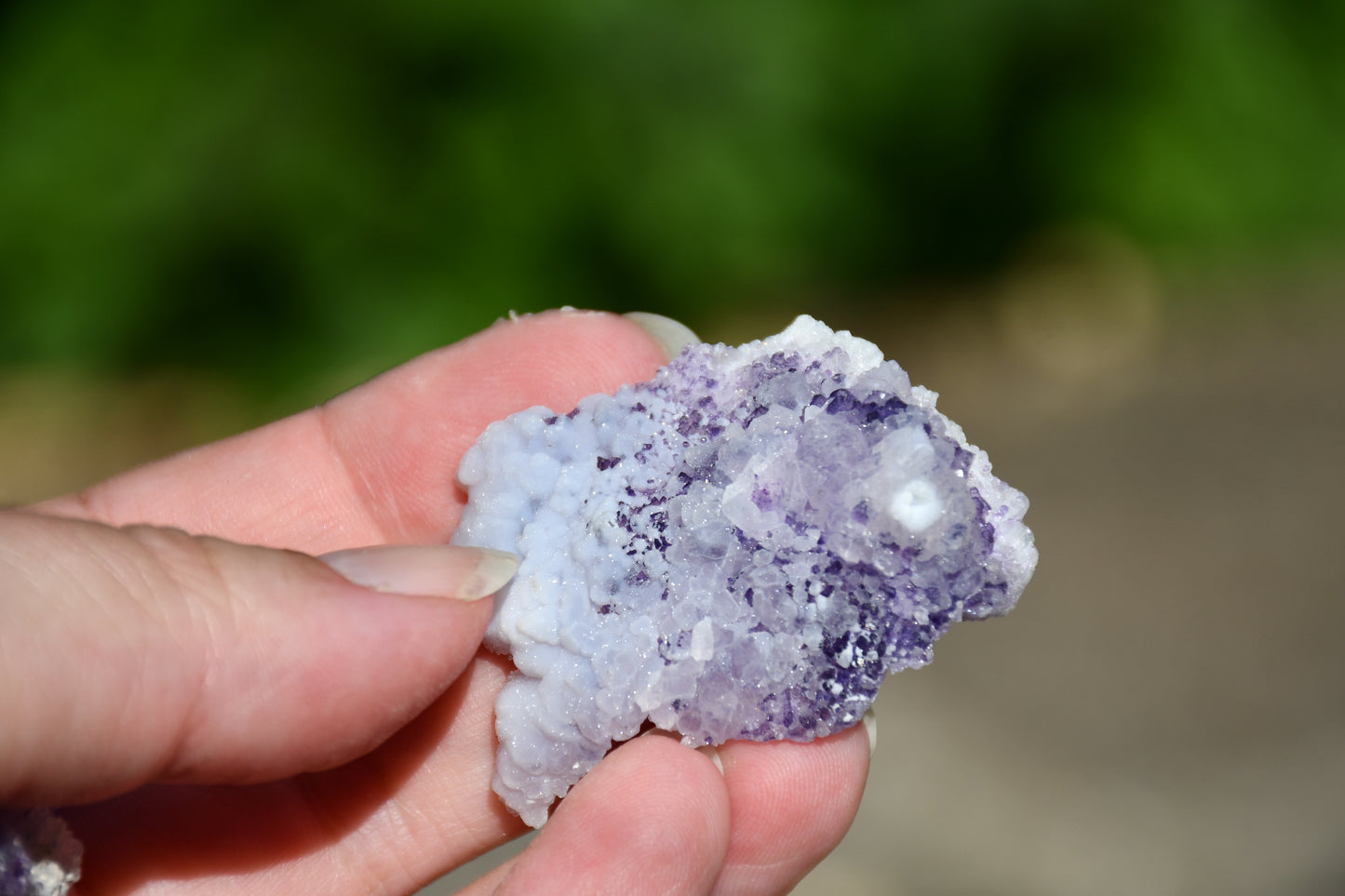 Fluorite and chalcedony flowers x 3