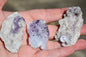 Fluorite and chalcedony flowers x 3
