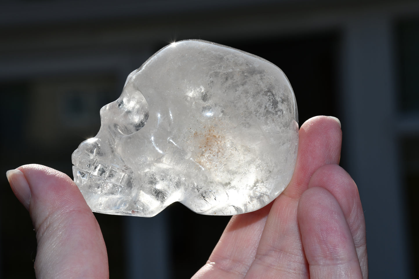 Clear quartz skull