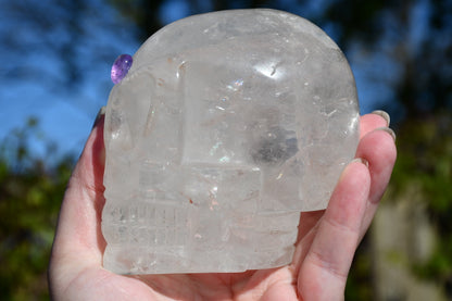Clear quartz and amethyst starrie/traveller skull