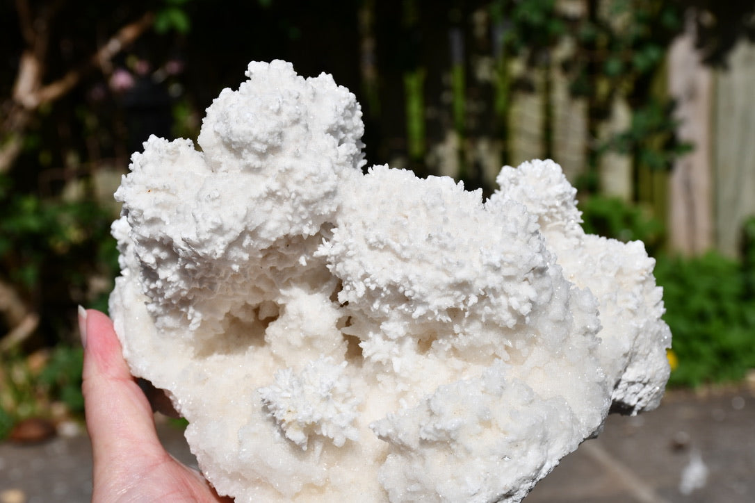 White aragonite cluster