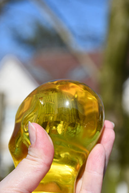 Yellow obsidian (man made) and labradorite star being /elfin