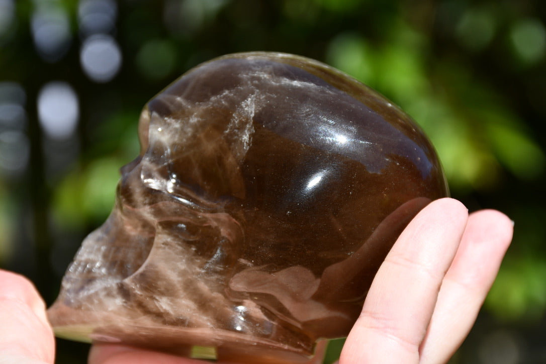 Smoky Quartz Skull carve