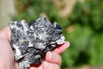 Black tourmaline and quartz cluster