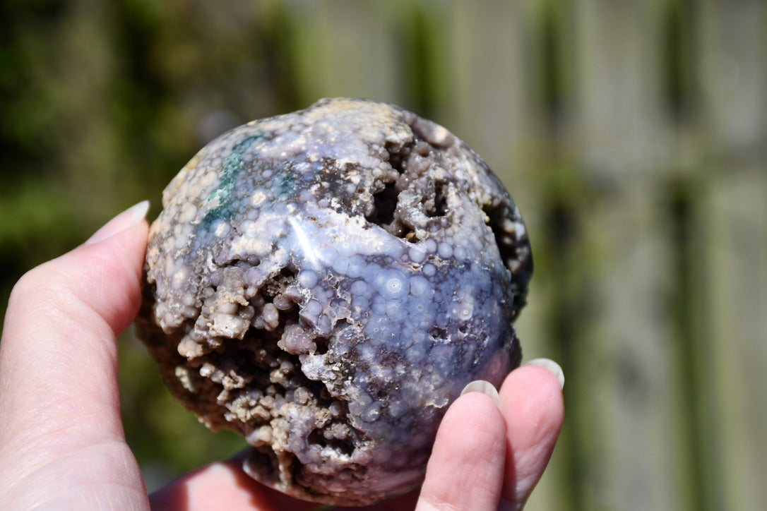 Grape agate sphere